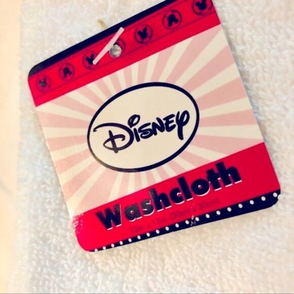 🍁3/$10 NWT Minnie Mouse DISNEY Terry Wash Cloth 4 Minnie Linens Embroidery Pink - Picture 5 of 8
